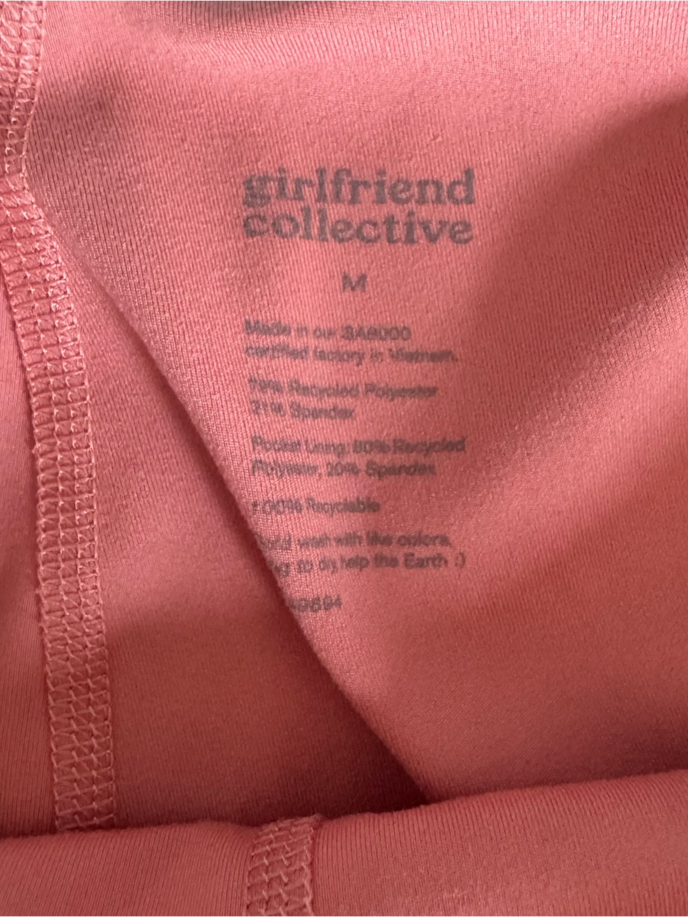 Girlfriend collective athletic tennis sport pink salmon shorts skirt Sz M - Picture 5 of 6
